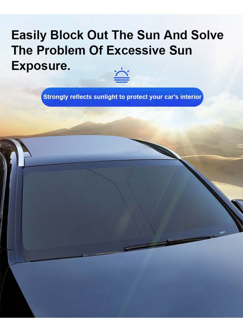 Car Windshield Sunshade with Storage Pouch, Car Window Sunshade for Sun Heat Protection and Block UV Rays, Keep Vehicle Cooler | Universal Fit for Most of Cars, Small Sedans, Mini SUVs, Hatchbacks - Image 2